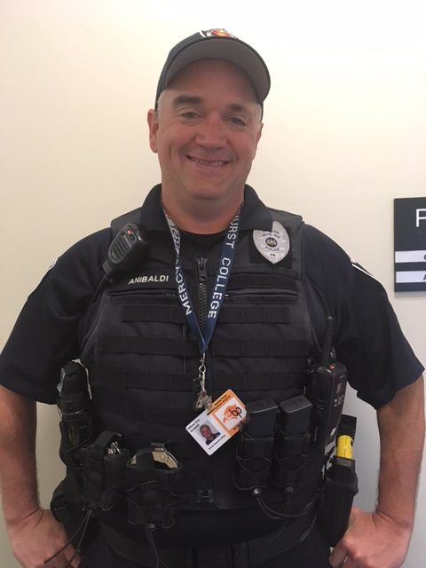 Officer Anibaldi is all smiles as our new school police officer.