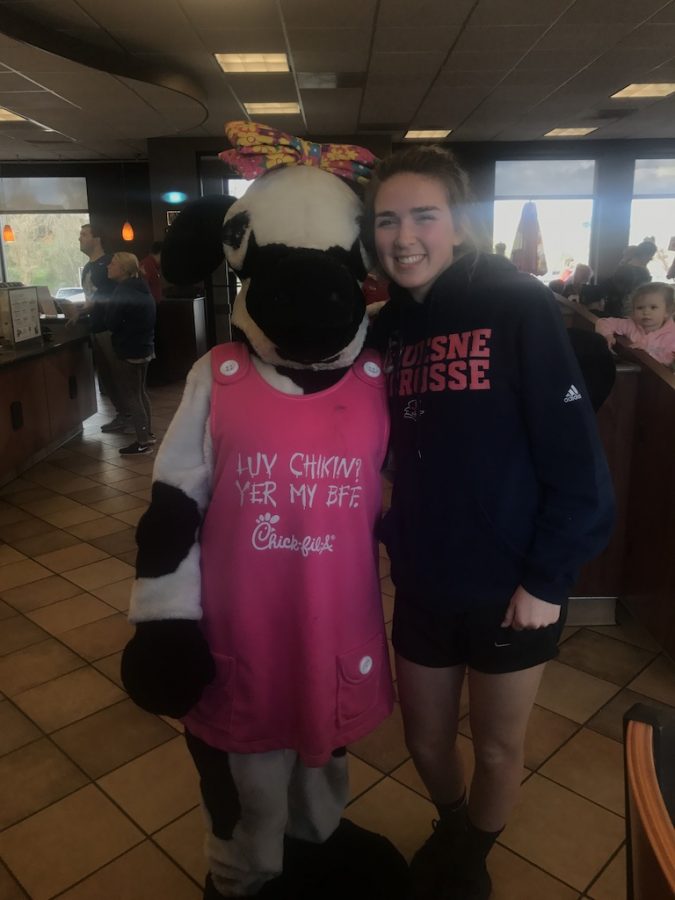 Zoe Zilcosky and the Chick-Fil-A Cow