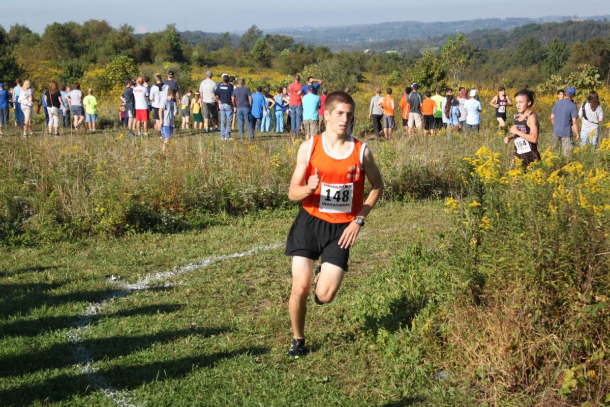 Antonio Burkhart distances himself from the pack during the Uniontown Invite on Saturday, Sept. 23. Burkhart placed 5th overall.