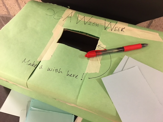 Students may place their wishes in the wish boxes like this one located in the first floor rotunda.