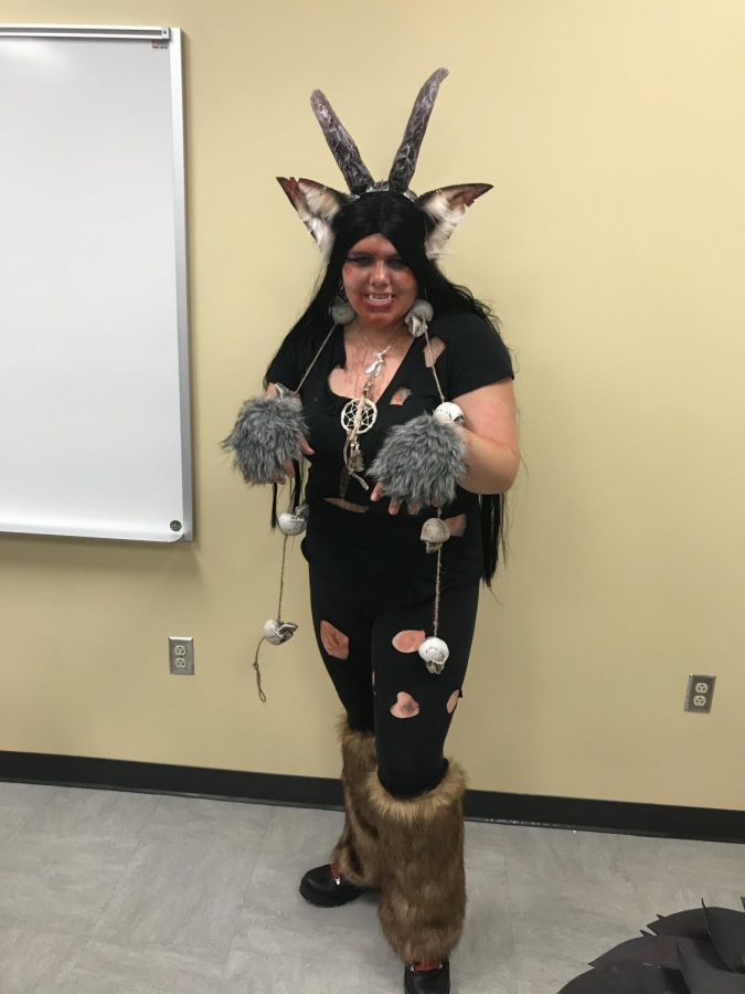 Paige Bowermaster, also known as THE WENDIGO, shows off her costume at the Ghoul Fest on Saturday, Oct. 27.