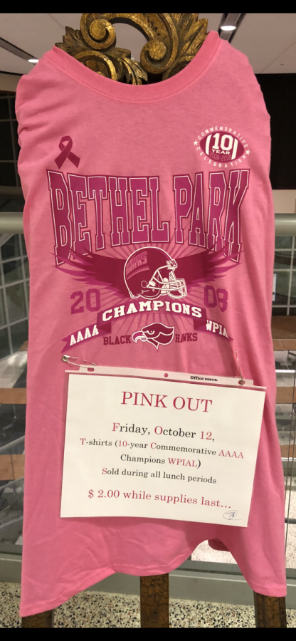 PINKED OUT, shirts are being sold during all lunch periods for only $2.00