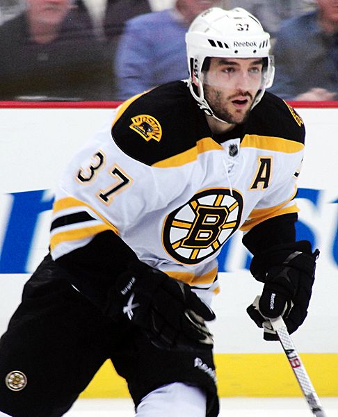 Boston Bruins forward Patrice Bergeron during a game against the Pittsburgh Penguins, March 11, 2012 at Consol Energy Center in Pittsburgh, PA.