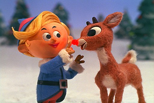 Hermey the elf and Rudolph, two characters from Rudolph the Red-Nosed Reindeer