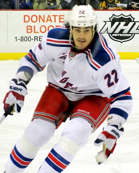 New York Rangers forward Brian Boyle during a January 6, 2012 game against the Pittsburgh Penguins at Consol Energy Center in Pittsburgh, PA.