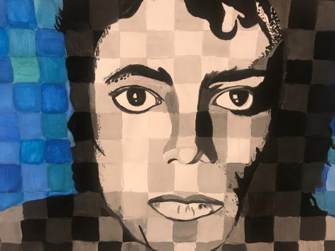 Mayas CHECKERED Michael Jackson painting