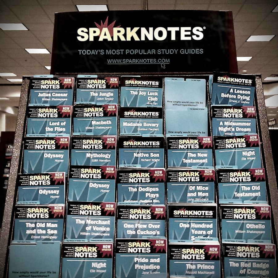 A typical shelf of SparkNotes.