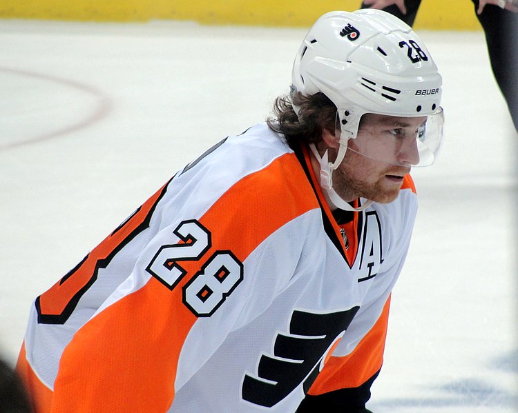 Philadelphia Flyers forward Claude Giroux during an April 13, 2012 playoff game against the Pittsburgh Penguins at Consol Energy Center in Pittsburgh, PA.