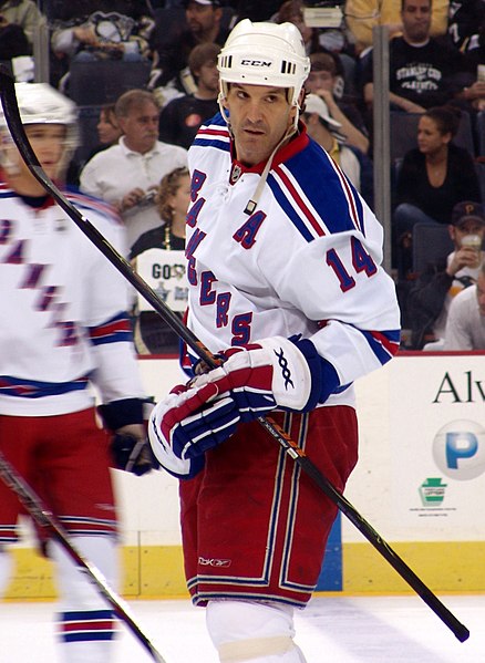 New York Rangers forward Brendan Shanahan warms up before a 2008 Stanley Cup Playoff 2nd round game against the Pittsburgh Penguins at Mellon Arena in Pittsburgh, PA. May 4, 2008.