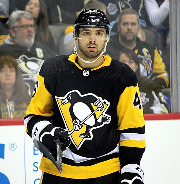 Pittsburgh Penguins forward Zach Aston-Reese during a game against the Vegas Golden Knights, February 6, 2018, at PPG Paints Arena in Pittsburgh, PA.