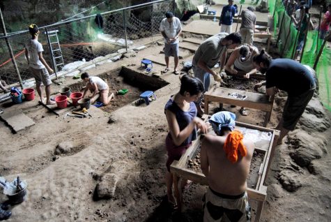 The excavation crew at the Callao Cave in the north of Luzon Island, in the Philippines, where an international multidisciplinary team discovered a new hominin species, Homo Luzonensis, on Aug. 9, 2011.