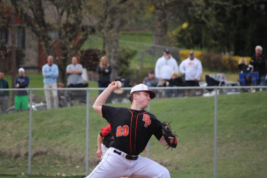 Josh Peters pitches during the Hawks games vs. USC on April 10. The Hawks won 8-3.