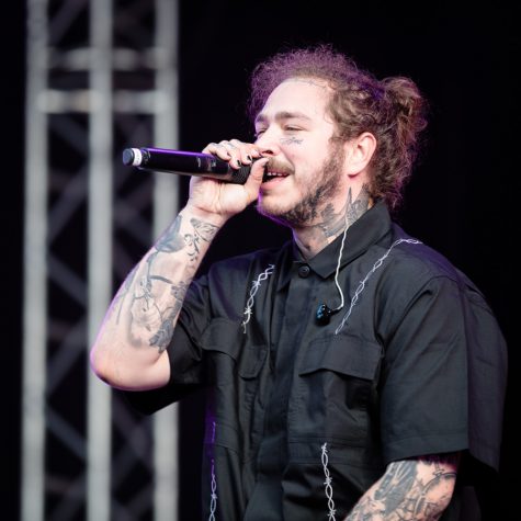 Post Malone at the main stage at Stavernfestivalen. The concert took place on 14. July 2018 in Stavern. 