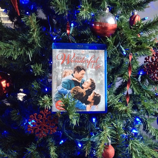 Its a Wonderful Life Blue Ray adorns a decorated Christmas tree.