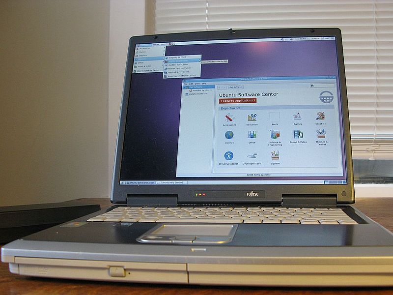 A laptop computer which is what students use to do online work. 