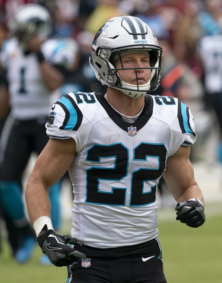 Christian McCaffrey gears up for his game against the Washington Redskins on Oct. 14, 2018.