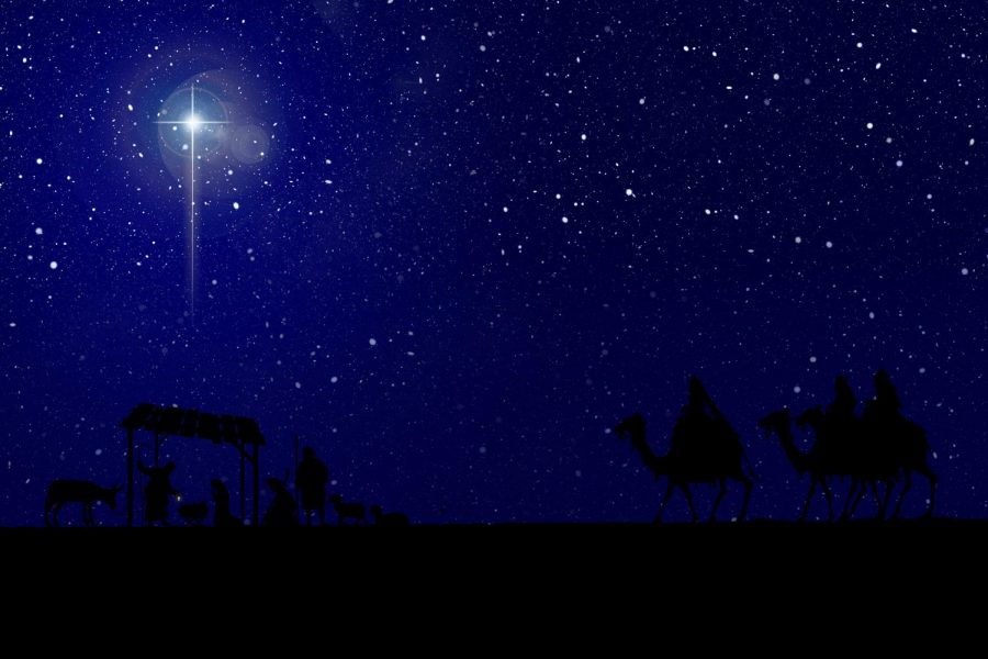 The Star of Bethlehem led the three wise men to the newborn Jesus.