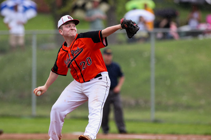 Senior (then sophomore) pitcher Josh Peters throws against Mt. Lebanon on May 3, 2019.