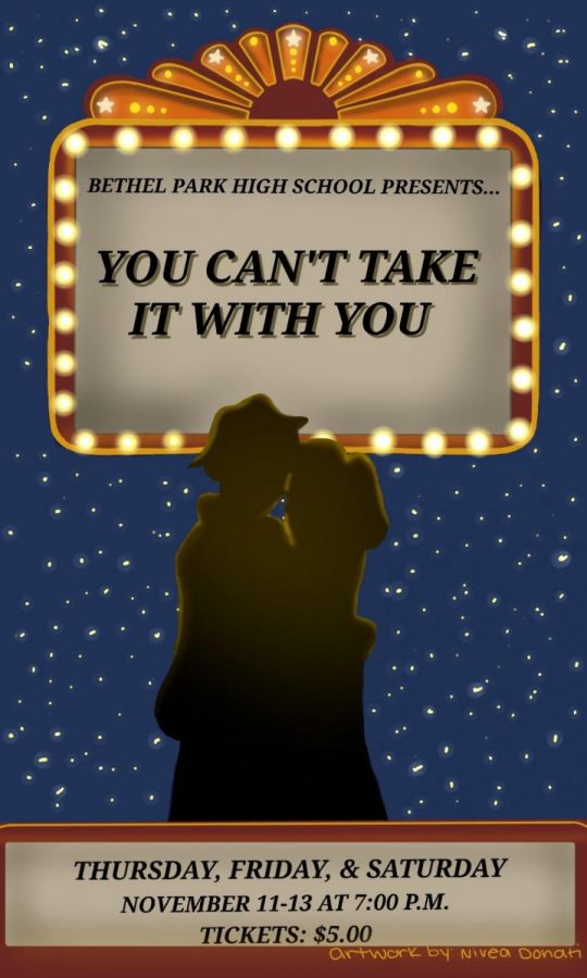 Artwork for the poster for this years fall play, You Cant Take it with You, by Nivea Donati, a sophomore at BPHS.