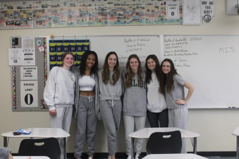 Students show off their gray fits on Groutfit Day on Wednesday, March 16.