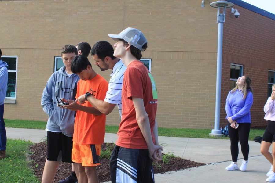 Students learn from Mr. K how to fly drones during a L.E.A.D. session on Sept. 14.