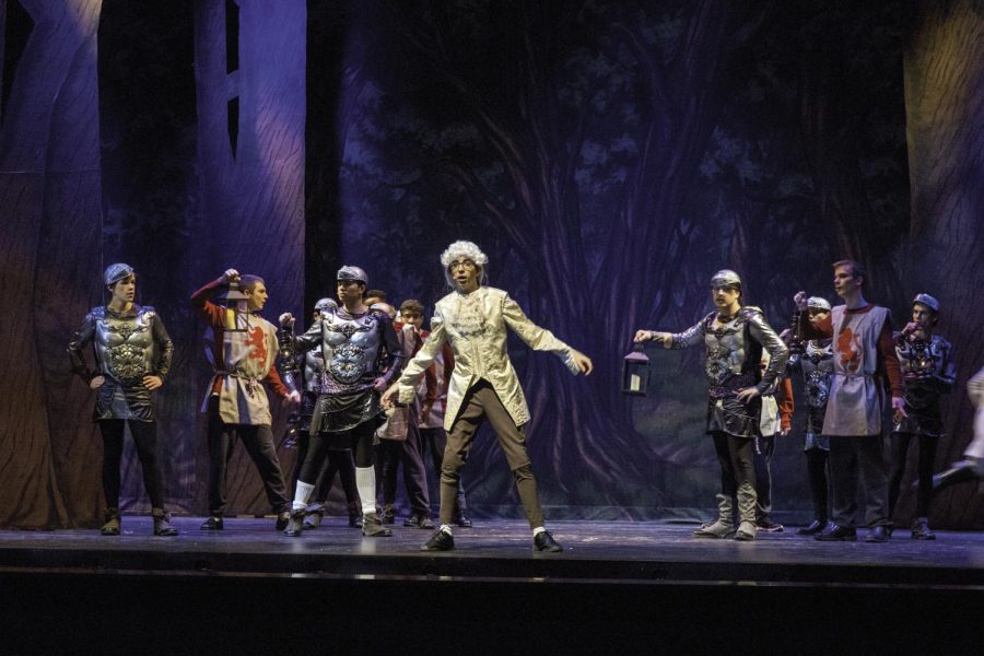 Brusoski (middle) as the raccoon in last years production of Cinderella