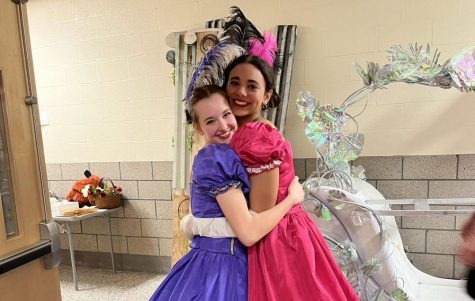 Dance Captains Aubrey Manion (Left) and Alayna Banks (Right) pose in their ball gowns in last years production of Cinderella