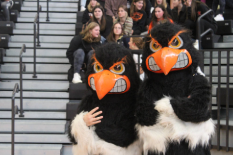 BPHS mascots pose for a picture at the Homecoming Spirit Assembly earlier this year