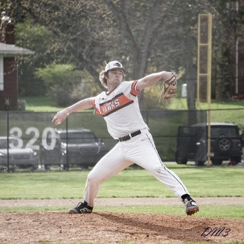 Evan LeJeune pitches in a game vs. Peters Township on April 22, 2022.