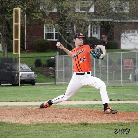 Evan Holewinski takes the mound in game vs. Connellsville on April 25, 2022.