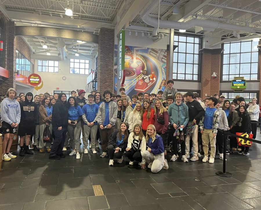 DECA students are all smiles at the Hershey Chocolate Factory.