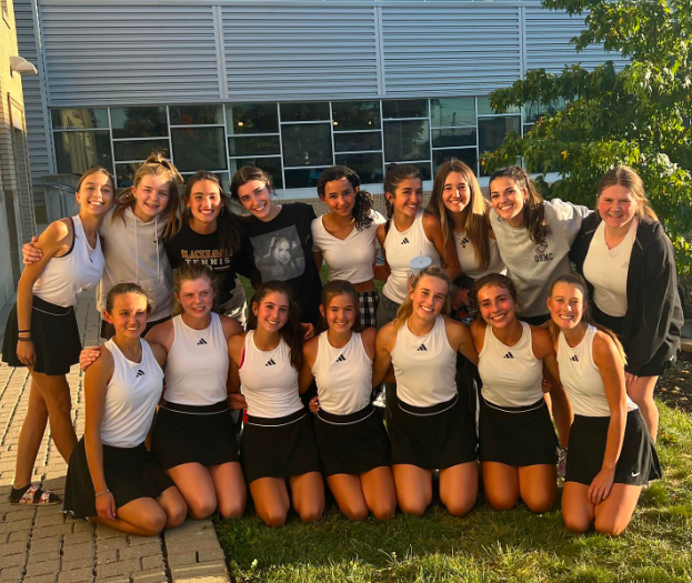 The girls tennis team is all smiles after beating Shady Side Academy in the semifinals of the WPIAL 3-A team championships.

Photo credit: bpgt_2023 via Instagram