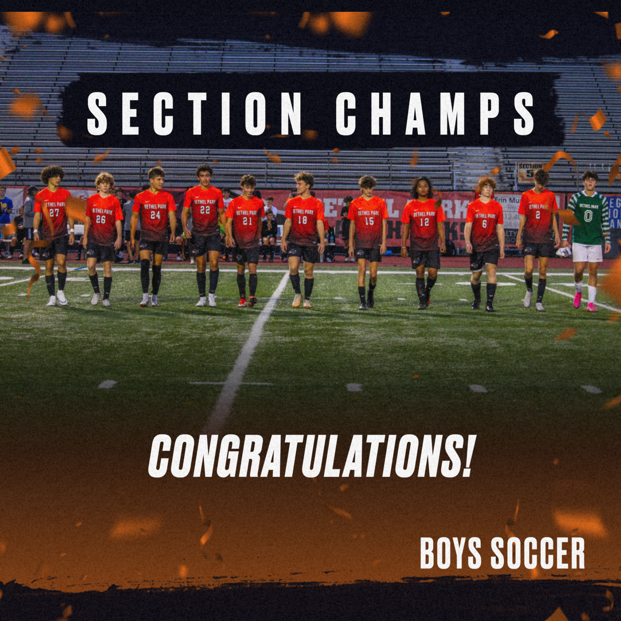 The boys soccer team clinched the section title after a 5-1 win over Connellsville.