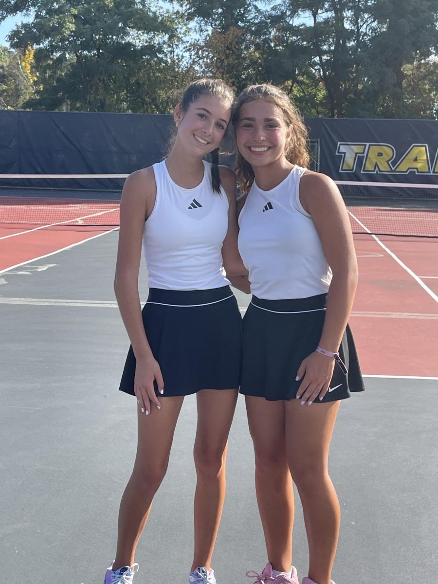 Lily Sierka and Cami Fisher are all smiles after advancing to the WPIAL 3A girls tennis doubles finals.

Photo credit: Tony Fisher