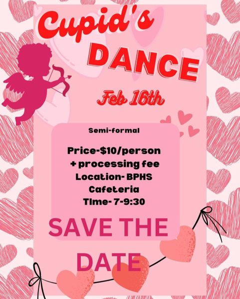 The Cupids Dance is Friday, Feb. 16. Bring your valentine and shuffle.

Image courtesy of bphs_2025 Instagram.