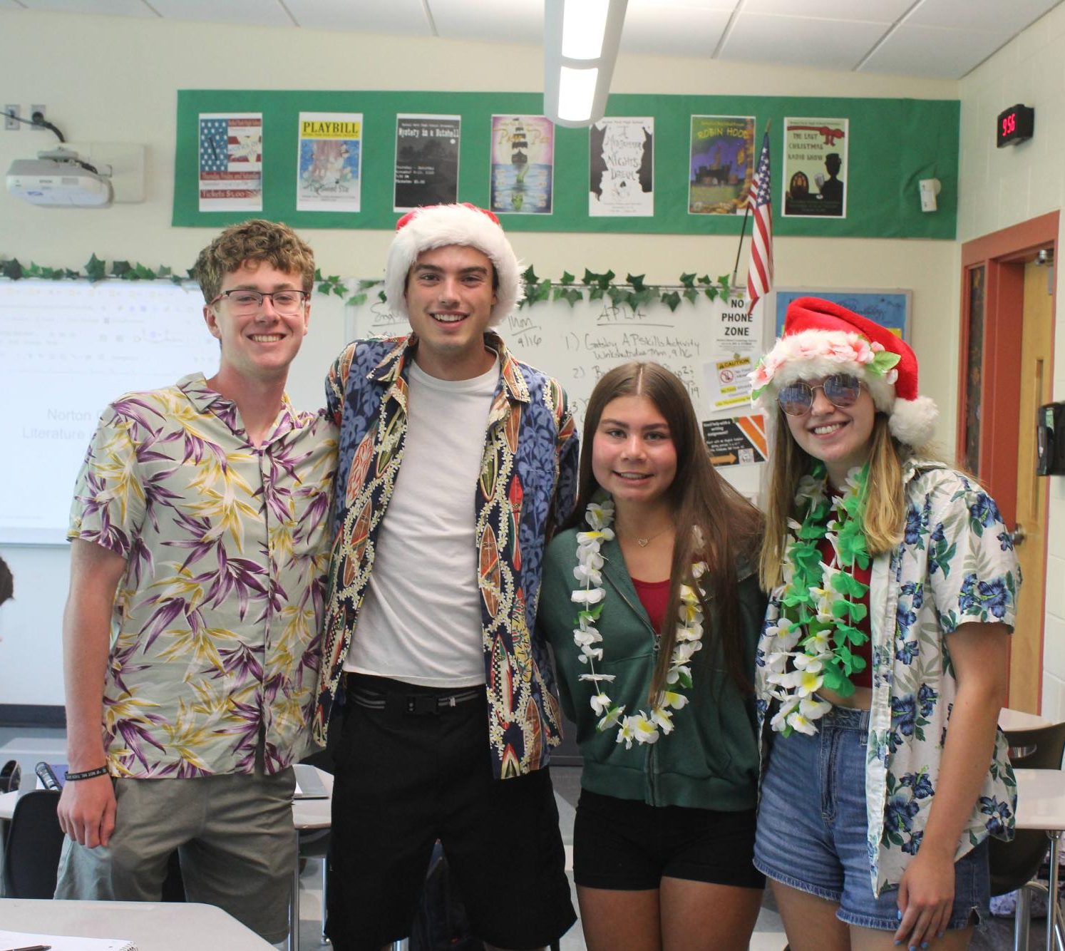 Students are all dressed up for Mele Kalikimaka Monday, which kicked off homecoming spirit week.