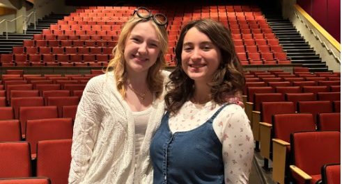 Student directors Haley Uselman and Sophia Brawner are excited for this year's fall play "The Day the Internet Died."