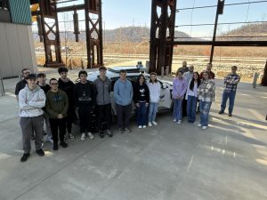 Mr. Kszastowski's Computer Integrated Manufacturing students as well as members of the Girls in Engineering pose for a pic outside of Motional's facility in Pittsburgh.

Photo credit:  Mr. Jim Cromie