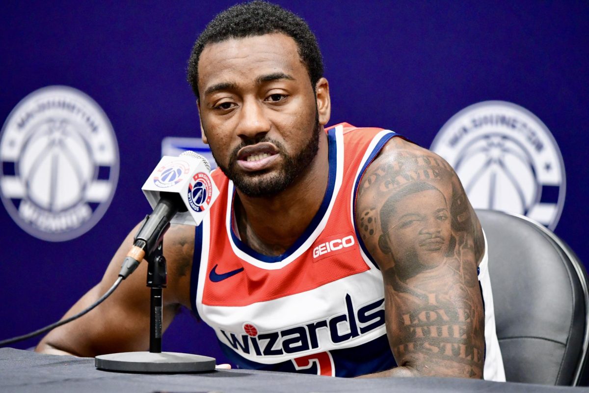 John Wall speaks to the media on Sept. 30, 2019.

All-Pro Reels from District of Columbia, USA, CC BY-SA 2.0 , via Wikimedia Commons