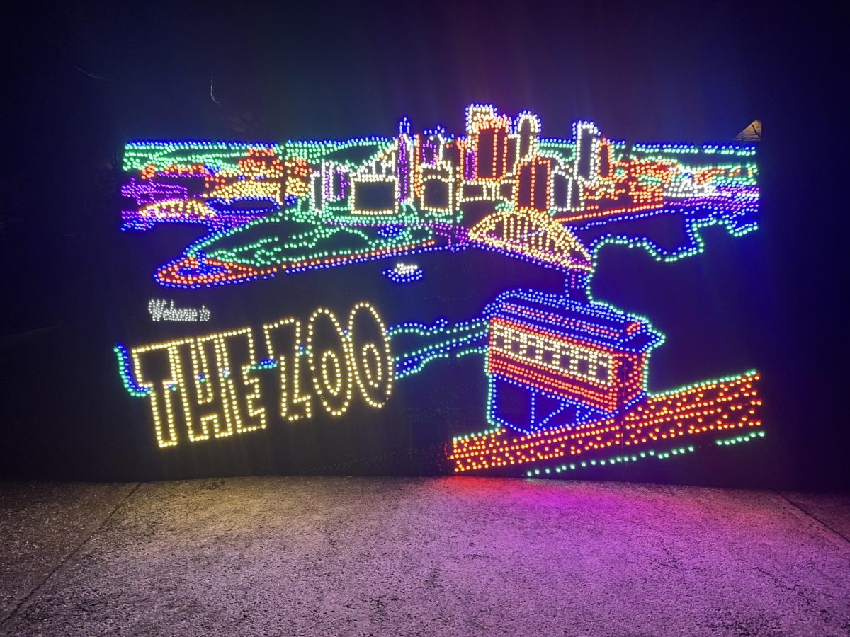 A light bright display at the Pittsburgh Zoo depicts the city of Pittsburgh. This and more light displays can be seen at the Lantern Festival at the Zoo.