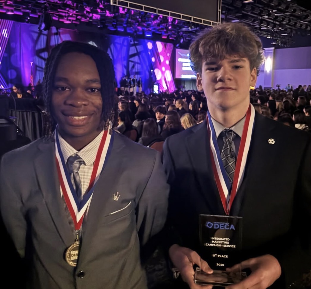 Hunter Slavonic and DeAngelo Williams at States in 2026.

Photo taken by: Emily Smoller