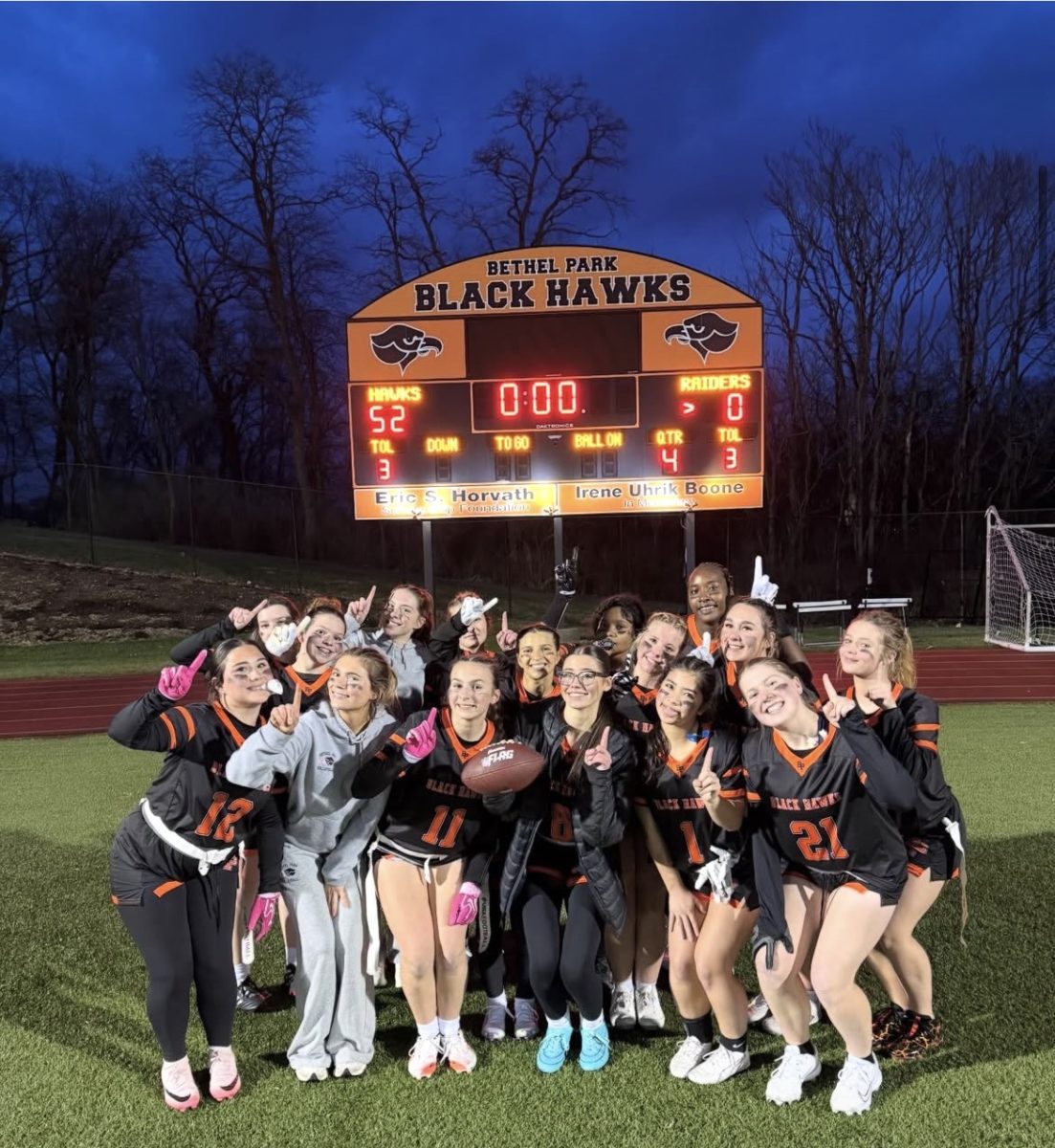 Flag Football team after their win against Uniontown.

Photographer: Coach Hipkins